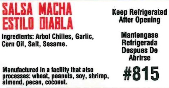 SALSA YOLA MACHA ESTILO DIABLA 7oz Mi Costeñita